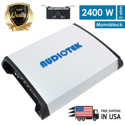 Audiotek AT930M Monoblock Class A/B 2 Ohm Stable 2400W Car Audio Stereo Amplifier w/LED Indicator