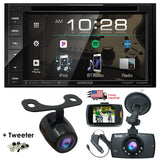 Package Deal Kenwood DDX26BT 2-DIN in-Dash 6.2" Touchscreen DVD Receiver with iPhone Control +1080 HD Dash Cam G-Sensor Video Recorder & HD Rear Cam w/Extra
