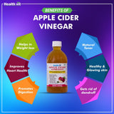 HealthVit Apple Cider Vinegar with Mother Vinegar, Raw, Unfiltered and Undiluted - 500 ml