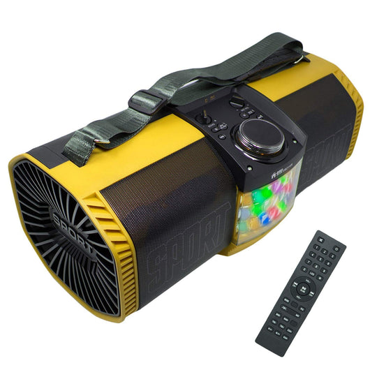 EMB Rechargeable Portable Boombox Street Disco Stereo Speaker 300 Watts - MP3/ Remote/Light - Work with Bluetooth