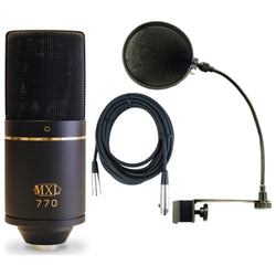 MXL 770 Condenser Microphone w/Pop Filter and 20' XLR Cable