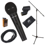 Peavey PVi100 Microphone w/Mic Clip & Carrying Bag + Ultimate Microphone JamStand Series + 20 Feet XLR to XLR Cable