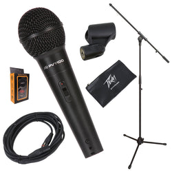 Peavey PVi100 Microphone w/Mic Clip & Carrying Bag + Ultimate Microphone JamStand Series + 20 Feet XLR to XLR Cable