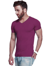 Tripr Men's V-Neck Tshirt Maroon