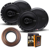 (4) R165X3 Prime 6.5-Inch Full-Range 3-Way Coaxial Speaker with 18 Gauge 100 FT Speaker Wire and Free Mobile Holder