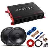 Crunch PX2000.1D 2000W X Series Class D Amplifier + (2) R2D4-12 12-Inch 4-Ohm 500W Subwoofer + Amp Kit