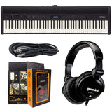 Roland PK 88-key FP-60 Weighted-action Supernatural Digital Portable Piano + ISK HP2000 Headphone w/Free 3.5mm AUX Cable & Magnet Car Mount