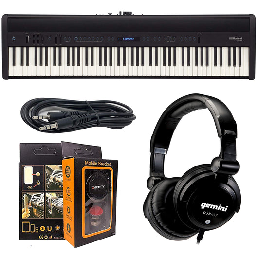 Roland PK 88-key FP-60 Weighted-action Supernatural Digital Portable Piano + ISK HP2000 Headphone w/Free 3.5mm AUX Cable & Magnet Car Mount