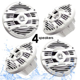 Kenwood KMR-D368BT Bluetooth Receiver + KFC-1653MRW 6.5" 2-Way Marine Speaker Boat-Yacht-ATV - 4 Speakers/300W + Free Magnet Phone Holder