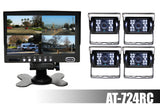 AUDIOTEK AT-724RC 7" TFT LCD MONITOR AND REAR VIEW BACK UP - 4 CAMERAS COLOR WATERPROOF WITH NIGHT VISION FOR RV / BIG SEMI TRUCK / BUS