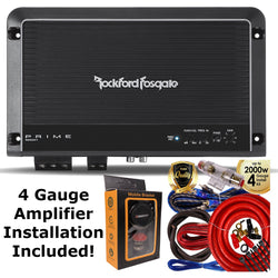 Rockford Fosgate R250X1 Prime 250 Watts 1-Channel Mono Block Amplifier + 4 Gauge Amp Kit