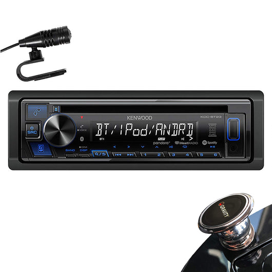 Kenwood KDC-BT23 in-Dash 1-DIN CD Car Stereo Receiver with Front USB Input, Pandora, iHeart Link, Bluetooth and iPhone/Android + Magnet