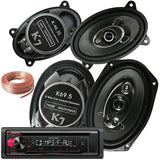 Package - Kenwood KDC-118 In-Dash 1-DIN CD Car Stereo Receiver w/ Front AUX Input + Pair Of K7 K-46.3S 4x6-Inchs 180W 3-WAY + Pair Of K69.5 6"x9" 700W 5-WAY Car Audio Speakers + 100ft Speaker Wire