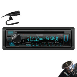 Kenwood KDC-BT33 Single DIN SiriusXM Ready Bluetooth in-Dash CD/AM/FM Car Stereo Receiver w/Pandora, Spotify Control + Gravity Magnet Holder