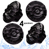 Kenwood KMR-D368BT Bluetooth Receiver + KAC-M1804 4 Channels Amplifier + KFC-1653MRB 6.5" 2-Way Marine Speaker Boat-Yacht-ATV - 4 Speakers / 300W + Free Magnet Phone Holder