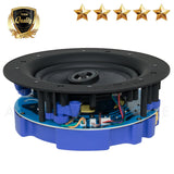 Gravity Premium SG-6Hi 6.5" 200 Watts Flush Mount In-wall In-ceiling 2-Way Universal Home Speaker System with Polypropylene Cone Titanium Tweeter Stereo Sound Easy to Install Adapter