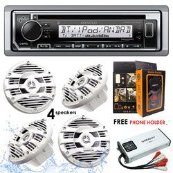 Kenwood KMR-D372BT Bluetooth Receiver + GBR300-4DM 4 Channels Digital Amplifier + KFC-1653MRW 6.5