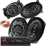 Package - Kenwood KDC-168U In-Dash 1-DIN CD Car Stereo Receiver w/ Front USB + Pair Of K7 K-46.3S 4x6-Inchs 180W 3-WAY + Pair Of K69.5 6"x9" 700W 5-WAY Car Audio Speakers + 100ft Speaker Wire