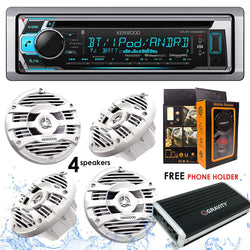 Kenwood KMR-D368BT Bluetooth Receiver + GBR300-4D 4 Channels Digital Amplifier + KFC-1653MRW 6.5