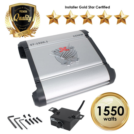 SoundXtreme ST-1550.1 Monoblock Amplifier 1 Ohm Stable 1550 W w/ Remote Level Control