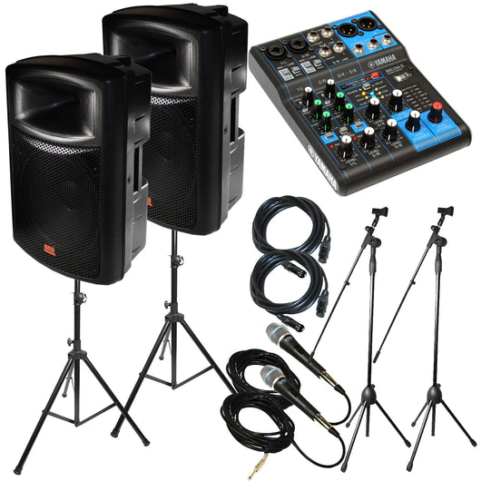 Yamaha Package Bundle: 1x Yamaha MG06 6-Channel Mixer + 2x EMB EB112BT Pro 12