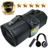 EMB Rechargeable Portable Boombox Street Disco Stereo Speaker 300 Watts - MP3/ Remote/Light - Work with Bluetooth