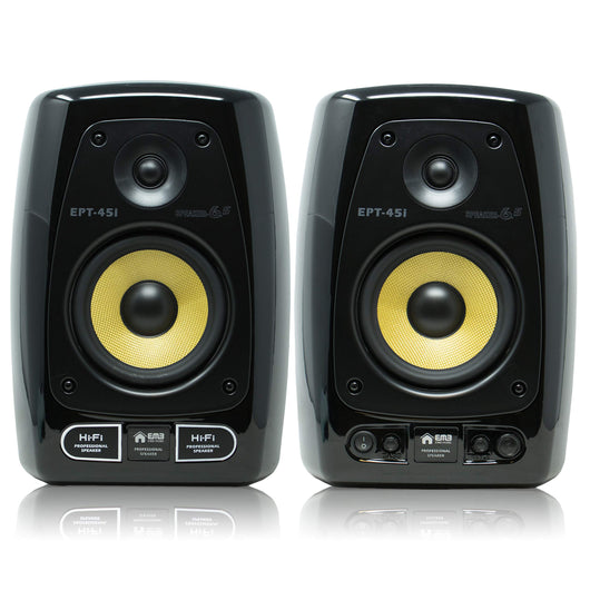 EMB Professional EPT45i Dual Bookshelf Speakers - Work with Bluetooth - Active Near-Field Studio Monitors with 6.5