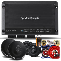 Rockford Fosgate R250X4 Prime 250 Watts 4-Channel Amplifier + (4) Kenwood KFC-1695PS 320W 6.5