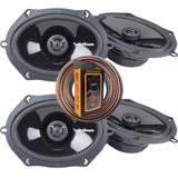 2 Pairs of Rockford Fosgate Punch P1572 240W Peak (120W Rms) 5" X 7"/ 6" X 8" Punch Series 2-Way Coaxial Speakers - 4 Speakers + 100Ft Speaker Wire + Gravity Magnet Phone Holder
