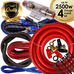 Complete 2500W Gravity 4 Gauge Amplifier Installation Wiring Kit Amp Pk2 4 Ga Red - for Installer and DIY Hobbyist - Perfect for Car/Truck/Motorcycle/Rv/ATV, 2500W / RED