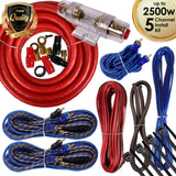 Complete 5 Channels 2500W Gravity 4 Gauge Amplifier Installation Wiring Kit Amp PK3 4 Ga Red - For Installer and DIY Hobbyist - Perfect for Car / Truck / Motorcycle / RV / ATV