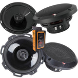 Pair of Rockford Fosgate Punch P1650 6.5" 220W 2-Way + P152 5.25" 2-Way Full Range Coaxial Speakers - 4 Speakers + Gravity Magnet Phone Holder