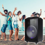 1200W 12 inches Power Party Bluetooth/USB/SD Stereo Rechargeable Portable Speaker - PKL104PK1 - Perfect for Beach/Home/Birthday/DJ Party/Camp/Jobsite/Construction/Industrial