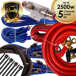 Complete 5 Channels 2500W Gravity 4 Gauge Amplifier Installation Wiring Kit Amp Pk1 4 Ga Red - for Installer and DIY Hobbyist - Perfect for Car/Truck/Motorcycle/Rv/ATV